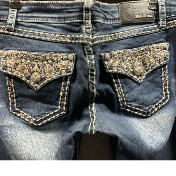 Grace in LA Embellished Boot Cut Denim Jeans - Picture 3 of 7